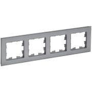 BRITE Рамка 4-мест. РУ-4-2-БрСе стекло серый IEK