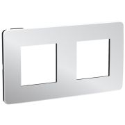 UNICA STUDIO METAL  Рамка 2-постовая, хром/антрацит  NU280456