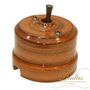 Тумблерный выключатель Орех ручка медь, Lindas 34426-C