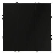 Выключатель встраиваемый VOLTUM S70 трехклавишный 10А, (черный матовый)