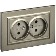 IEK BRITE Шампань Розетка 2-я без з/к с з/ш 10А в сб. РСш12-2-БрШ.