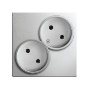 Simon 24 Алюминий Розетка двойная без заземления 2x2Р 16A 250В~