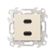 Simon 24 Слоновая кость Коннектор 2хUSB 2.0 тип A