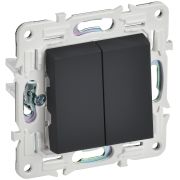 IEK SKANDY Графит Выключатель 2-клавишный 10А SK-V04G.