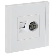 IEK FORTE&PIANO Белый Розетка двойная TV+RJ45 кат.6 FP237.