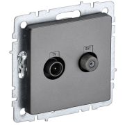 IEK BRITE BASE Сталь Розетка двойная TV+SAT РТВ/РСп12-БрС.
