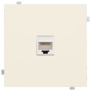 Лицевая панель для одиночной информационной розетки крем матовый