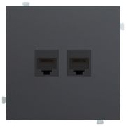Лицевая панель для двойной информационной розетки черный матовый