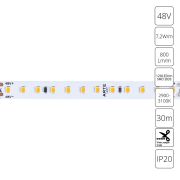 Arte Lamp A4812010-03-3K Светодиодная лента 48В 7.2Вт/м 800Лм/м 3000К 90+ 10мм SMD2835 120шт/м 30м I