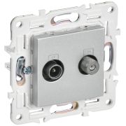 IEK SKANDY Серебряный Розетка двойная TV+SAT SK-A13S.