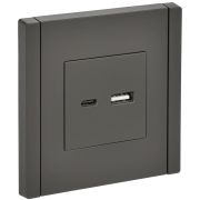 IEK FORTE&PIANO Серый Розетка USB A+C 3,1А FP350.