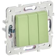IEK SKANDY Мятный Выключатель 3-клавишный 10А SK-V11G.