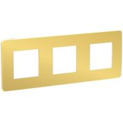 UNICA STUDIO METAL  Рамка 3-постовая, золото/бежевая  NU280660