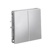 Systeme Electric ArtGallery Алюминий Переключатель 2-клавишный, сх.6/2, 10АХ, механизм
