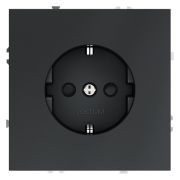 Розетка встраиваемая VOLTUM S70 с заземлением и защитными шторками, 16А, (графит)