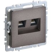 IEK BRITE BASE Темн.бронза Розетка комп двойная RJ45 кат.5E РК10-2-БрТБ.