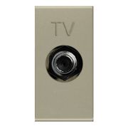 Розетка TV одиночная с накладкой, 1-модульная, серия Zenit, шампань