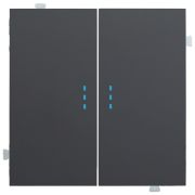 Клавиши для двухклавишного перекрестного выключателя с подсветкой черный матовый