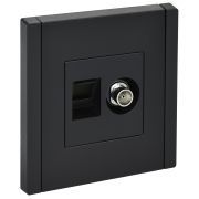 IEK FORTE&PIANO Черный Розетка двойная TV+RJ45 кат.6 FP137.