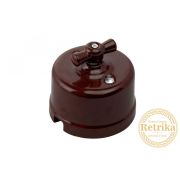 Выключатель двухклавишный керамика коричневый