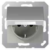 JUNG EcoProfi Алюминий Розетка с/з с крышкой