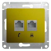 SE Glossa Фисташковый Розетка 2-я RJ11+RJ45, кат.5E GSL001085