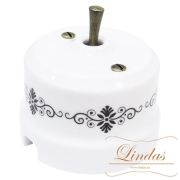Тумблерный выключатель ручка бронза орнамент №4 (черный) Lindas 34420-B