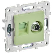 IEK SKANDY Мятный Розетка двойная TV+RJ45 кат.6E SK-A15G.