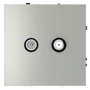 Розетка телевизионная встраиваемая VOLTUM S70 оконечная TV+SAT, (сталь)