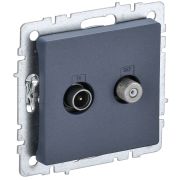 IEK BRITE BASE Маренго Розетка двойная TV+SAT РТВ/РСп12-БрМ.