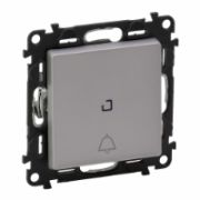 Legrand Valena LIFE DIY Алюм Выключатель кноп 1-клавишный с подсветкой с символом «звонок» 752316