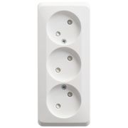 Этюд Белый Розетка 3-ая б/з со шторками наружная PA16-010B