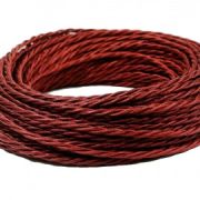 Провод ретро витой ПРВ 2х1,5 гранатовый шелк