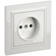 IEK BRITE Белый Розетка без з/к/ш 10А в сборе РСР10-1-0-БрБ.