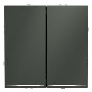 Проходной переключатель встраиваемый VOLTUM S70 двухклавишный с подсветкой 10А, (титан)