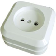 Розетка 1-ая б/з О/П 16А белая Олимп 0022