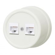 BIRONI Лизетта Пластик Слоновая кость Розетка 2-ая RJ45