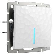 W1212101/ Выключатель одноклавишный проходной с подсветкой (hammer белый)