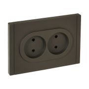 IEK FORTE&PIANO Серый Розетка 2-я б/з со шт безвинтовое крепление10А FP325.
