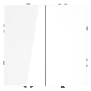 Выключатель с самовозвратом встраиваемый VOLTUM S70 двухклавишный 10А, (белый глянцевый)