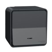 Mureva Styl Кнопочный Выключатель с подсветкой, наружный Антрацит IP55 MUR35028
