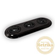 Рамка Colony керамическая тройная черный