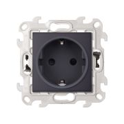 Simon 24 Графит Розетка 2К+3 с защитными шторками Push&Go