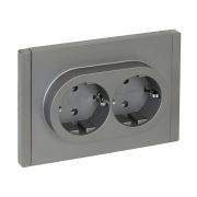 IEK FORTE&PIANO Сталь Розетка 2-я с/з безвинтовое крепление 16А FP524.