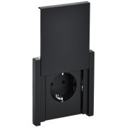 IEK FORTE&PIANO Черный Розетка с/з со шт с крышкой безвинтовое крепление 16А IP44 FP119.