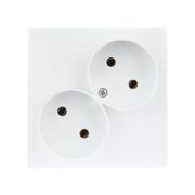 Simon 24 Белая Розетка двойная 2К без защитных шторок