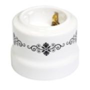 Розетка с заземлением орнамент №4 (черный) Lindas35020