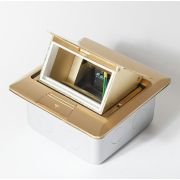 Лючек SPL на 2 розетки металлический латунь IP44 300003