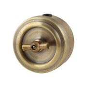 Выключатель одинарный тумблерный проходной бронза М2-11-30