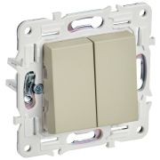 IEK SKANDY Бежевый Выключатель 2-клавишный проходной 10А SK-V05B.
